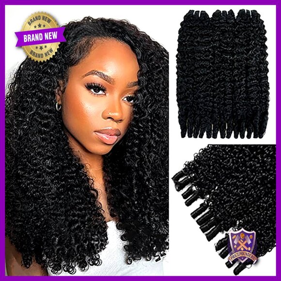 Raw Human Hair Extensions 16 18 20 Inch Curly Bundles Virgin Hair main image 6